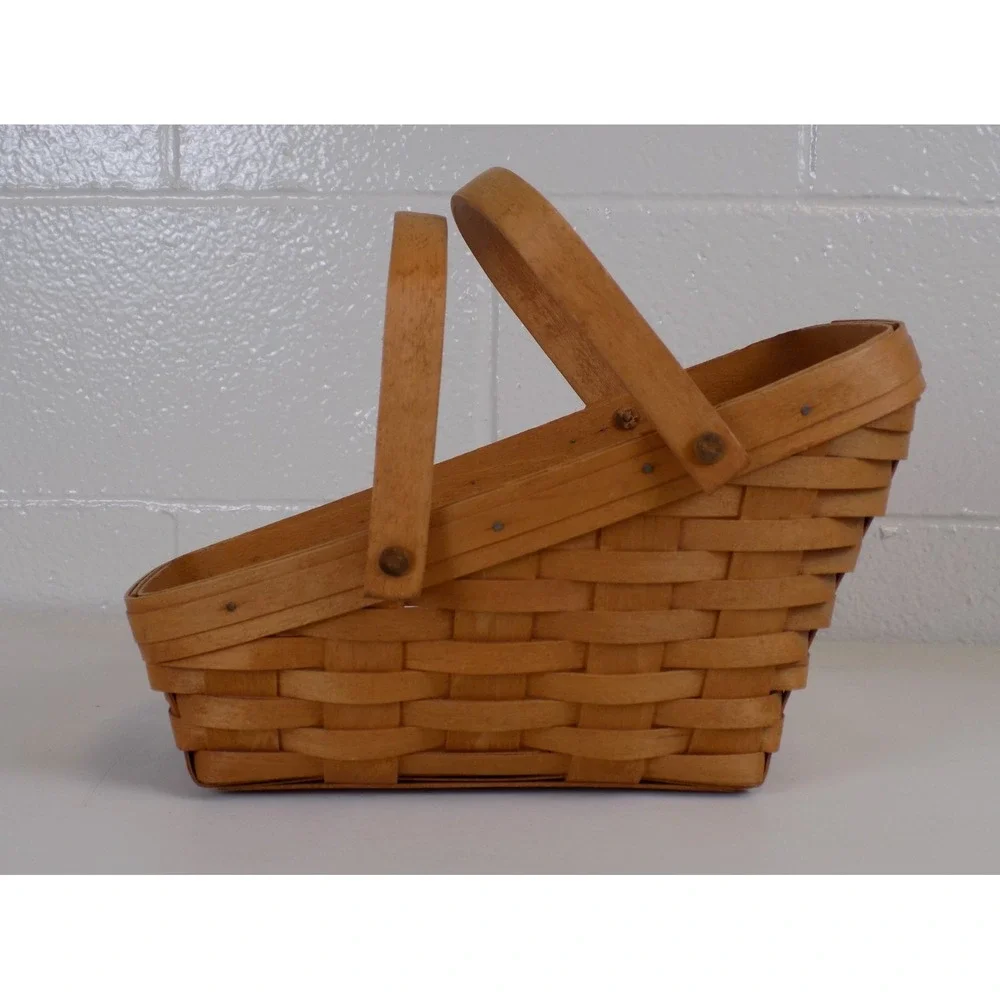 Medium Vegetable Sleigh Basket Double Handle 1990 Longaberger